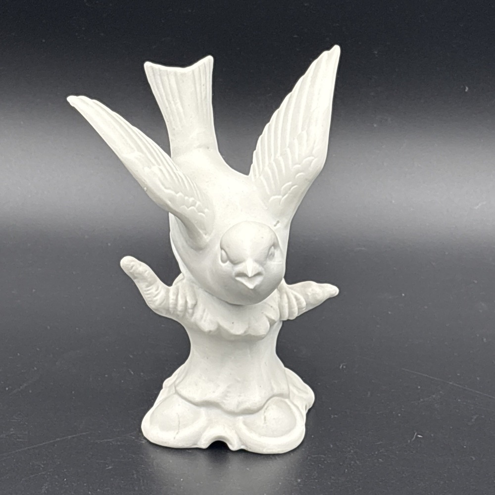 Vintage Gerold Porzellan Bavaria White Bisque Bird Figurine Germany 1940s